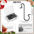 thumbnail image 3 of Paquete de 200 ganchos para adorno navideño Zanzike, 3 cm, negros, 3 of 7