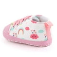 thumbnail image 4 of Baby Lace Up Floral Canvas Sneakers Crib Shoes Infants Soft Sole Prewalkers 0-18M, 4 of 5