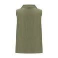thumbnail image 4 of Ohufall Women's Cotton Linen Tank Tops Fashion Casual Solid Color Pullover V-neck Sleeveless T-shirts Summer Loose Side Split Sleeveless Tops, 4 of 5