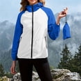 thumbnail image 2 of GUACER Colorblock Lightweight Hooded Windbreaker for Women with Storage Pouch, Packable Nylon Waterproof Zip-Up Jackets, 2 of 8
