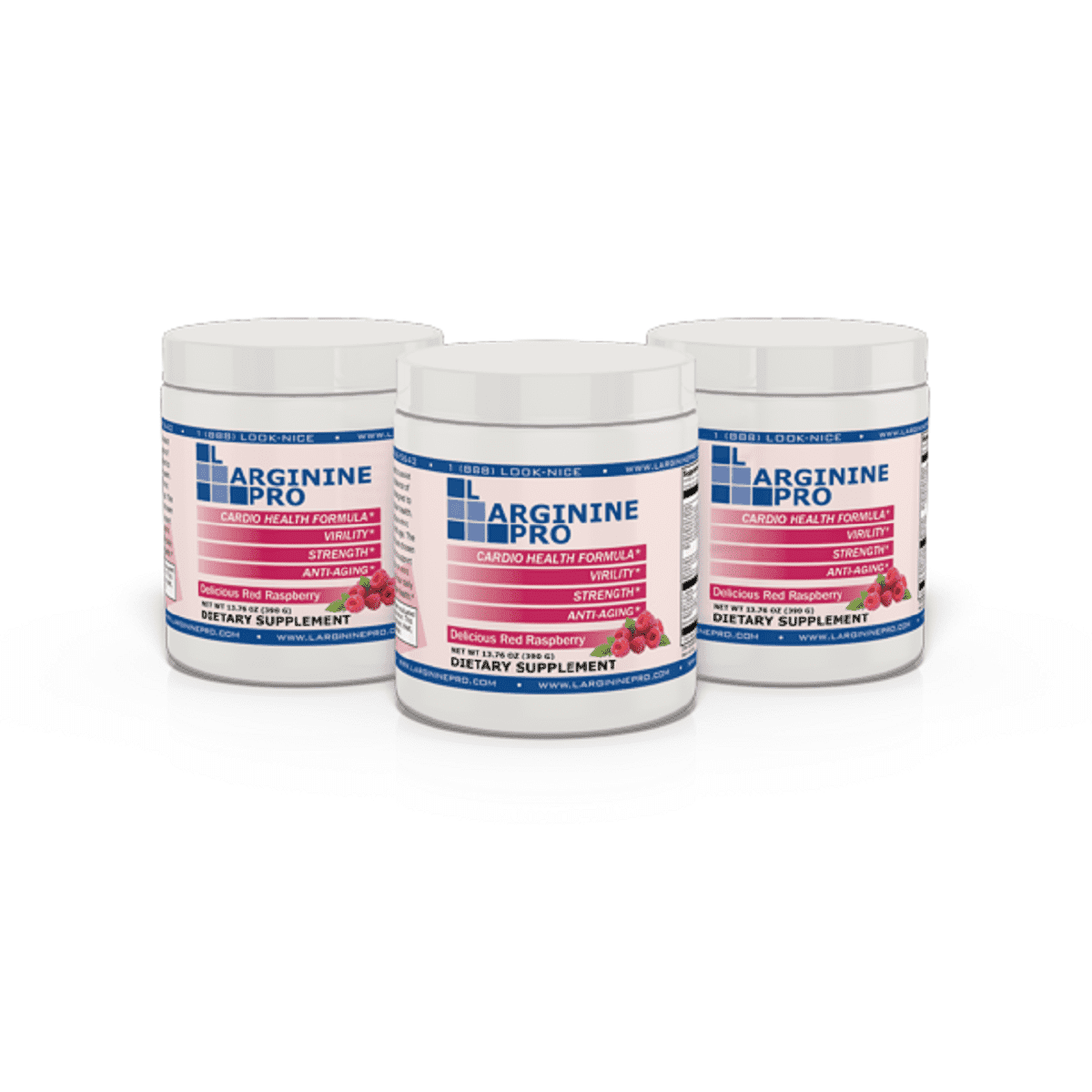 L-Arginine Pro Nitric Oxide Booster - 5500mg L-Arginine, 1100mg L-Citrulline Cardio Health, , 3-Pack Jars, Raspberry