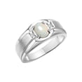 thumbnail image 3 of RYLOS Men's Rings 14K White Gold Classic 7X5MM Oval Gemstone & Diamond Designer Ring Opal October Birthstone Rings For Men, Gold Rings Size 11, 3 of 7