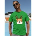 thumbnail image 2 of Happy Corgi Christmas Antlers T-Shirt Men -Image by Shutterstock, Male Medium, 2 of 4