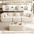 thumbnail image 3 of 110" Modular L Shaped Sectional Sofa, Upholstered Deep Seat Cloud Couch No Assembly Required with Movable Ottoman & 5 Pillows for Living Room,Bedroom,Office (White), 3 of 11