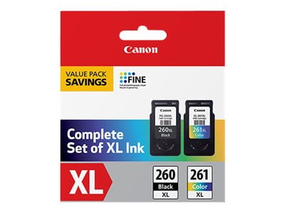 Canon PG-260XL/CL-261XL Value Pack - 2-pack - XL - Black, Color (Cyan, Magenta, Yellow) - Original - Ink Cartridge