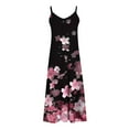 thumbnail image 4 of Women's Long Beach Dresses Spaghetti Straps Summer Sexy V Neck Camisole Maxi Dress - Vintage Floral Print A Line Flowy, 4 of 4