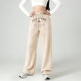 thumbnail image 2 of shqvo Girls Sweatpants NEW YORK Letter Printed Baggy Joggers Pants Athletic Drawstring Elastic Waisted Pants for Kids Teens with Pocket Trendy Trousers, 2 of 5