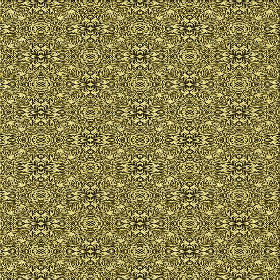 Ahgly Company Indoor Square Patterned Bold Yellow Area Rugs, 5' Square