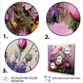 thumbnail image 3 of Designart "Elegant Flower Bouquet in Pink and Purple" Floral Framed Wall Art Decor - Traditional Pink Flowers Entryway Framed Wall Art, 3 of 6