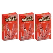 Wasuka Wafer Rolls Snack Cookies Assorted 3 Flavor Mini Pack  Strawberry - 1.8oz (Pack of 3)