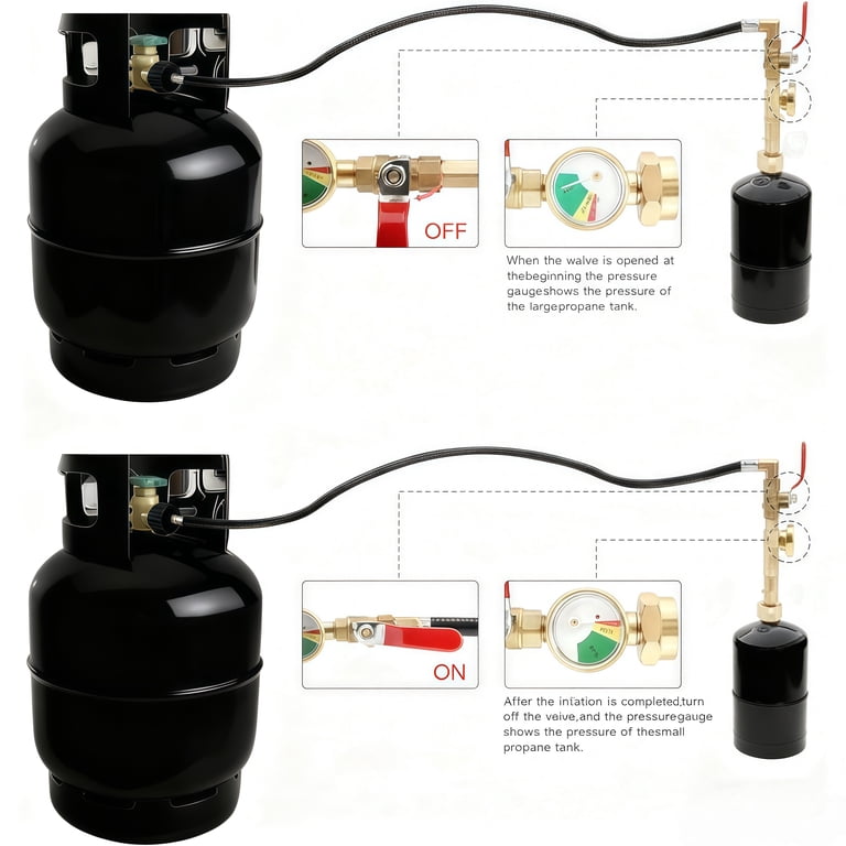 ODDPC Propane Tank Refill Adapter Hose with Gauge, 3-Ft photo 6