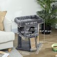 thumbnail image 2 of Dark Grey Small Cat Tree Tower with Perch & Scratching Post - Indoor Kitty Condo, 22.4" High, Compact Design for Living Room & Bedroom, 2 of 7