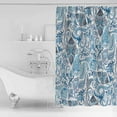 thumbnail image 4 of 60x72 Inch Shower Curtains for Bathroom Blue Paisley Fabric Bath Curtain Decor Ethnic Abstract Art Vintage Waterproof Restroom Curtains Shower Set Accessories with 12 Hooks 60 Inch, 4 of 6