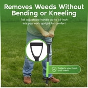 Garden Guru Stand Up Weeder Weed Puller Tool – Long Handle up to 45-Inch – Heavy Duty 3 Claw Weeder with Foot Pedal – No Bending or Kneeling – Great for Dandelions, Thistle, Grass (4)