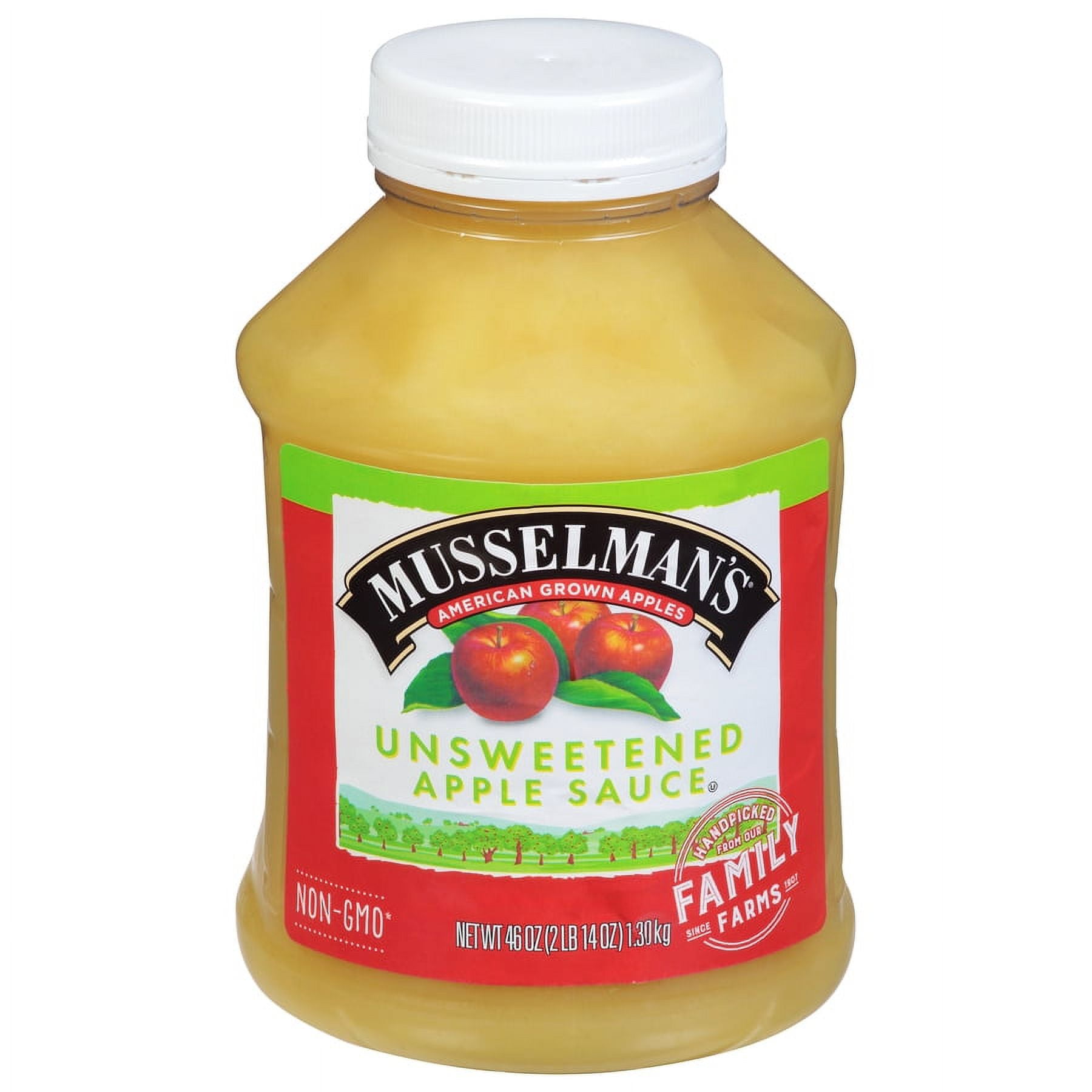 (4 pack) Musselman's Unsweetened Applesauce, 46oz Jar