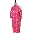 thumbnail image 2 of Channel Your Inner Molly Ringwald Pretty in Pink Andie's Iconic Pink Polka Dot Dress 1980s Cold-Shoulder Party Dress, 2 of 9