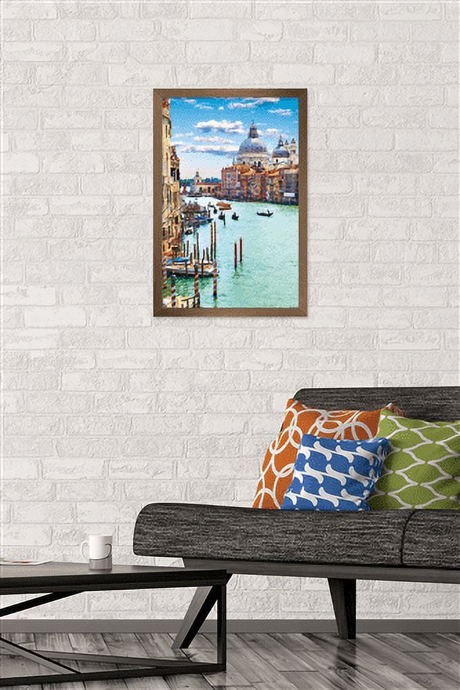 Timeless Visions - Canals of Venice Wall Poster, 14.725" x 22.375", Framed