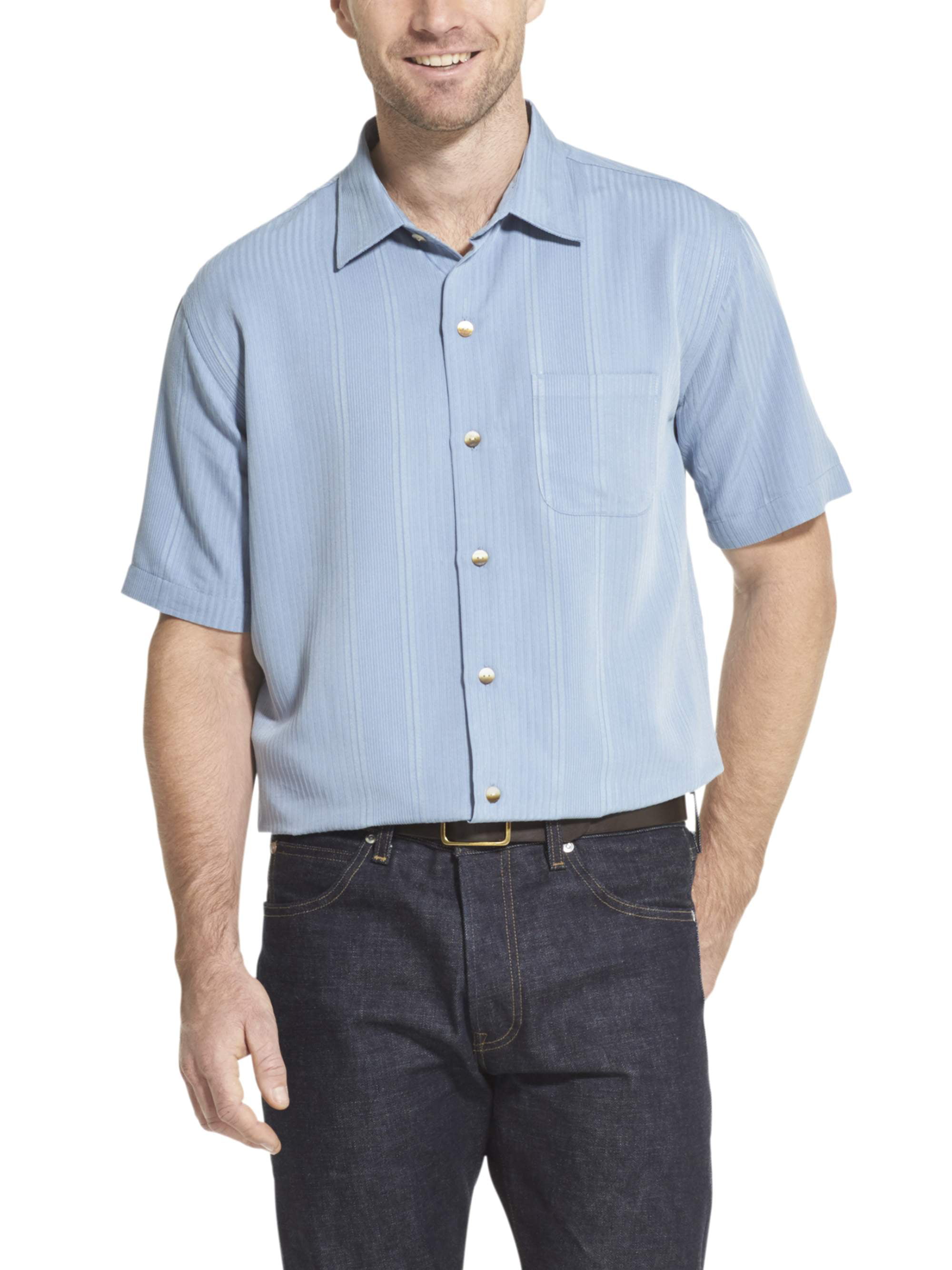 Van Heusen Men's Big and Tall Air Non Iron Short Sleeve Shirt - Walmart.com