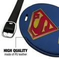 thumbnail image 4 of Superman Super Dad Shield Logo Round Leather Luggage Card Suitcase Carry-On ID Tag, 4 of 8