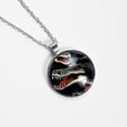 thumbnail image 4 of Crocodile Glass Circular Pendant Necklace - Stylish Women's Jewelry, 4 of 5