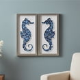 thumbnail image 3 of American Art Decor Sea Glass Shadowbox Set - 2-pc Coastal Blue Seahorse Seashell Wall Art, Champagne Frame on Off-White Linen - Coastal Wall Decor for Living Room Bedroom Bathroom Office, 3 of 10