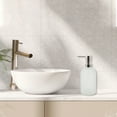 thumbnail image 2 of Unique Bargains 1 Pc Classic Cylindrical Soap Pump Dispenser for Hotel 400ml White Silver Tone, 2 of 6