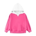 thumbnail image 4 of xaoyunyn Pullover for Girls Casual Loose Long Sleeve Spring Fall Color Block Hooded Sweatshirts 2-15 Years, 4 of 6
