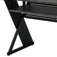 thumbnail image 4 of Tin 47 Inch Wood Music Desk Studio Station Keyboard Tray Shelves Gray - Saltoro Sherpi, 4 of 5