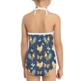 thumbnail image 3 of SEANATIVE Lace Up Swimsuit One Piece Size 7-8 Y Breathable Gymnastics Leotards Dancewear Butterfly Chicken Beach Hawaii Swimsuit Girls Blue, 3 of 5