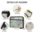 thumbnail image 3 of Accordion File Organizer with Zip Closure 13 Pockets Expanding File Folder Letter A4 Paper Document Organizer for Home Office Intricate Blue Shape, 3 of 7