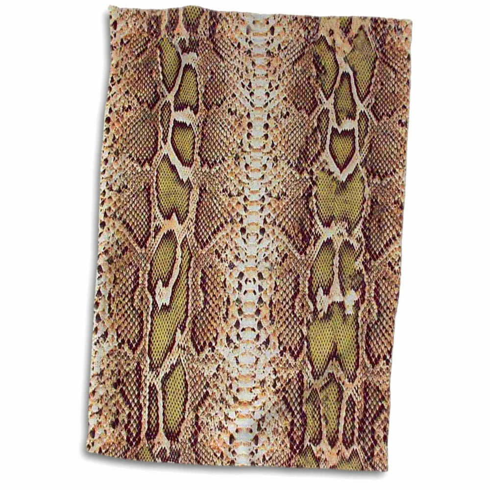 3dRose Green and Brown Snakeskin Animal Print - Towel, 15 by 22-inch ...