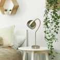 thumbnail image 3 of Lalia Home Mid Century Curved Table Lamp with Dome Shade, Antique Brass, 3 of 7