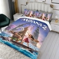 thumbnail image 3 of Moana 2 Conjunto de sábanas temático, trío de piezas, cómodo y amigable con la piel, diseño único, regalo de decoración para el hogar para familiares, amigos y fans,135cm *200cm, 3 of 6