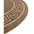 thumbnail image 6 of Unique Loom Outdoor Border Collection Area Rug - Greek Key (6' 1" Round Brown/Light Brown), 6 of 7