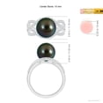 thumbnail image 5 of Angara Tahitian Cultured Pearl Criss-Cross Shank Ring in 14K White Gold for Women | June Birthstone Jewelry for Her, 5 of 8