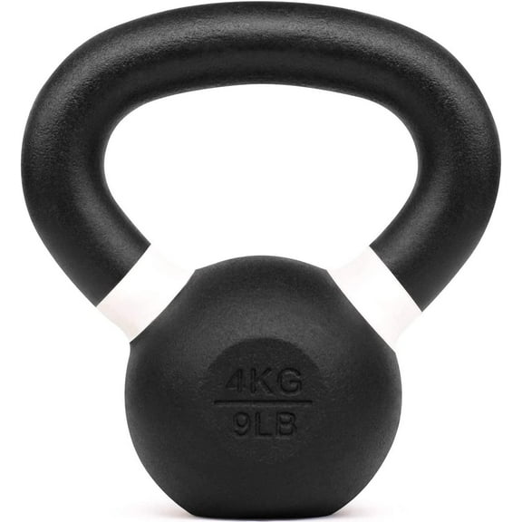 Yes4All Powder Coated Cast Iron Competition Kettlebell with Wide Handle & Flat Bottom for Strength, Conditioning & Cross-Training, 8lb-88lb