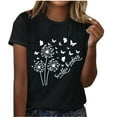 thumbnail image 2 of Blouses pour Femmes, Mode Féminine Imprimé Manches Courtes Blouse Drôle Col Rond T-Shirt Tops, 2 of 4