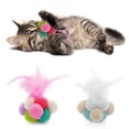 thumbnail image 4 of 2PCS Cat Ball Toy Interactive Bell Cat Pompom Toy Cat Feather Toy Cat Play Ball, 4 of 10