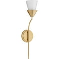 thumbnail image 5 of Progress Lighting Pinellas 1-Light Wall Sconce, Soft Gold, Opal Glass Shade, 5 of 13