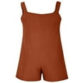thumbnail image 4 of PENGXIANG Combinaison Courte en Coton et Lin pour Femmes, Bretelles Réglables, Sans Manches, Jambes Larges, Ample, Été, 4 of 5
