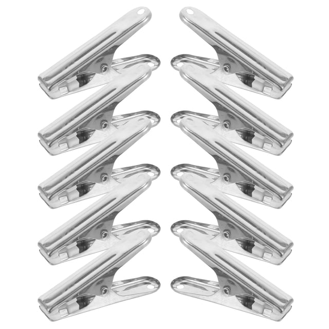 LOLIPPYY 10Ud Clips Para Ropa De Acero Inoxidable Resistente Para Exterior Y Uso Multifuncional Plata