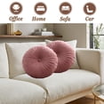 thumbnail image 4 of Velvet 18-Inch Round Throw Pillow for Home Decorative Couch, Coral Pink (Set of 2), 4 of 6