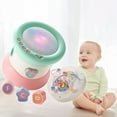 thumbnail image 4 of Tambor de mano electrónico, xilófono y sonido, instrumento de música divertido para niños pequeños, juguetes musicales sensoriales Montessori temprano Color de macarrón, 4 of 8