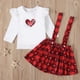 thumbnail image 2 of Vestido Para Niñas, Ropa Para Niñas Pequeñas, Moda Para Niños Pequeños, Lindo, Manga Larga, Dulce Corazón, Estampado De Letras, Volantes, Correa, Falda, Traje Rojo Odeerbi LM103-9586, 2 of 9