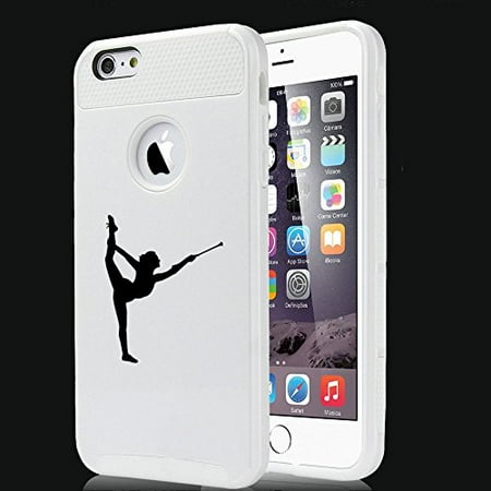 Twirling Accessories Apple iPhone 5 5s Shockproof Impact Hard Case Cover Female Gymnast Twirling Baton Gymnastics (White),MIP ()