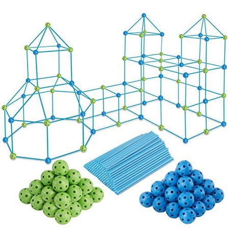 PLAYVIBE 150 PCS Kids Fort Building Kit - Fort Builder | Fort Kit | Crazy Kids Fort Building Set | Build A Fort | Air Fort | Indoor / Outdoor Kids Toys