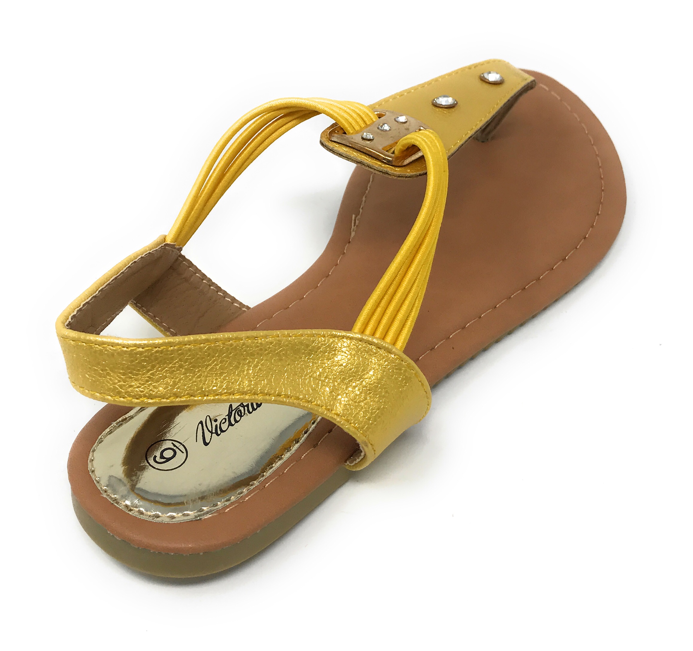 Victoria K Women's Rhinestone Elastic Straps Sandals