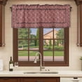 thumbnail image 6 of Red Boho Curtain Valances for Windows, Kitchen Valance Window Treatments Panel 2 Pack, Vintage Ethnic Tribe Abstract Art Floral Rod Pocket Short Curtains for Bathroom Bedroom 54 x 18 Inch, 6 of 8