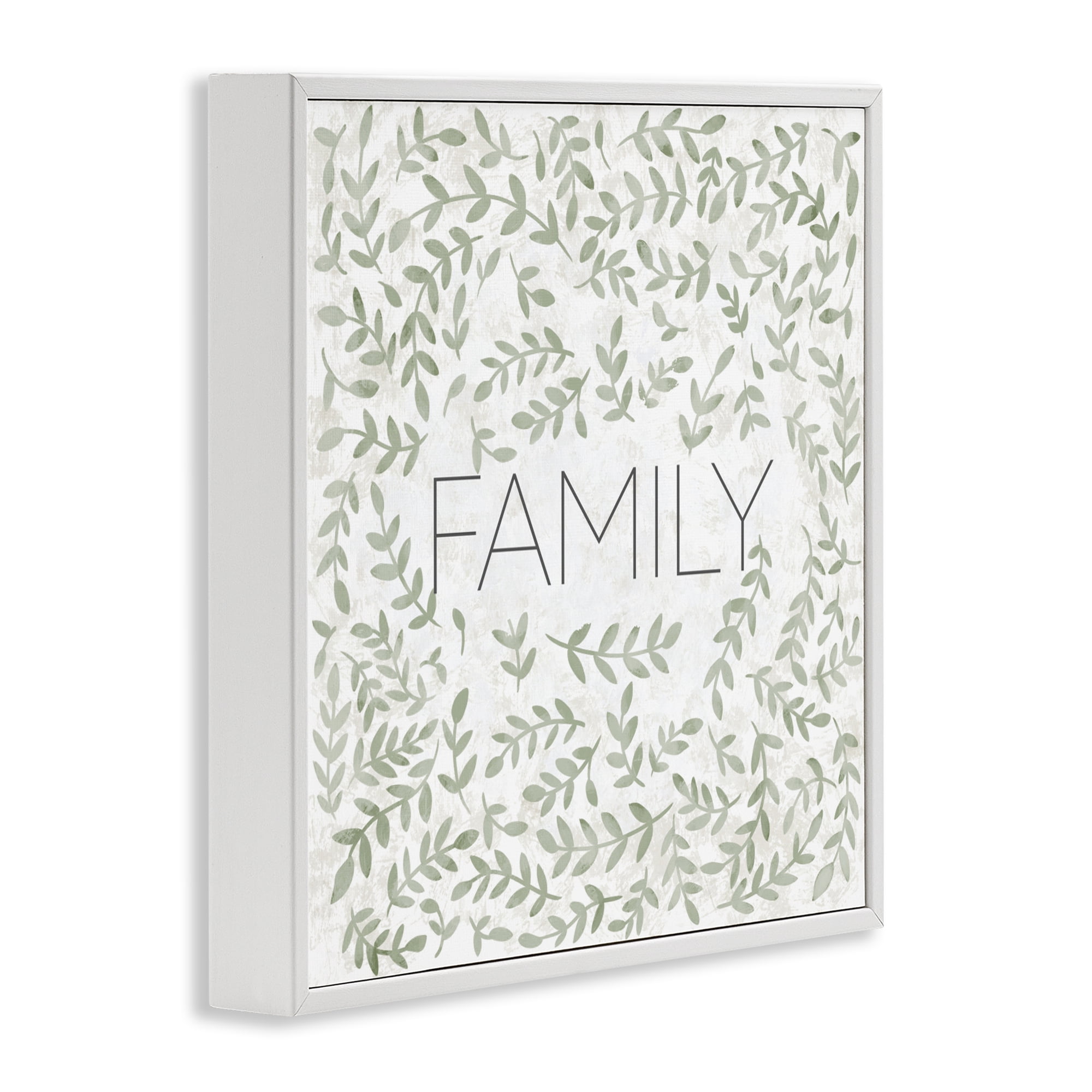 Stupell Industries Curved Ivy Sprigs Family White Framed Giclee Art, design by SD Graphics Studio