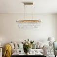 thumbnail image 4 of ACE-LIGHTS,Modern Industrial Crystal Lights,Chandeliers,Adjustable Rectangular Crystal Chandelier(E12 Bulb Not Included),Farmhouse Iron Ceiling Hanging Light for Living Room,Bedroom,Kitchen(Golden), 4 of 10